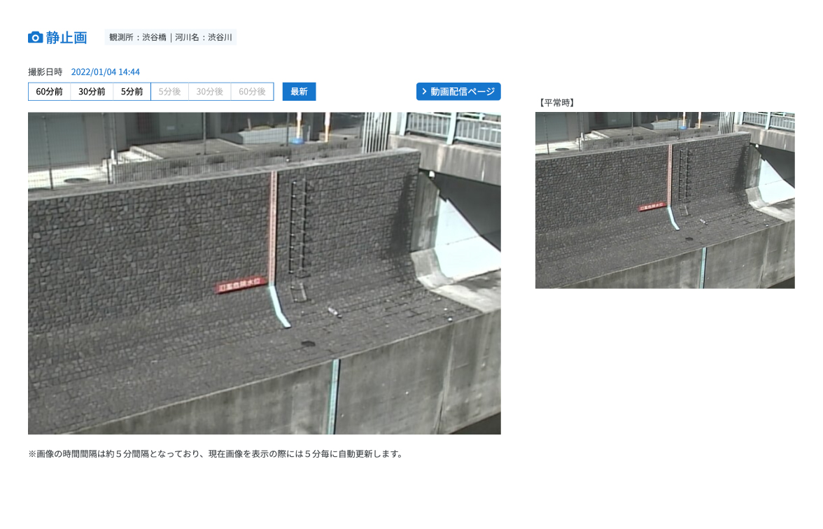 東京都 水防災総合情報システムの静止画イメージ