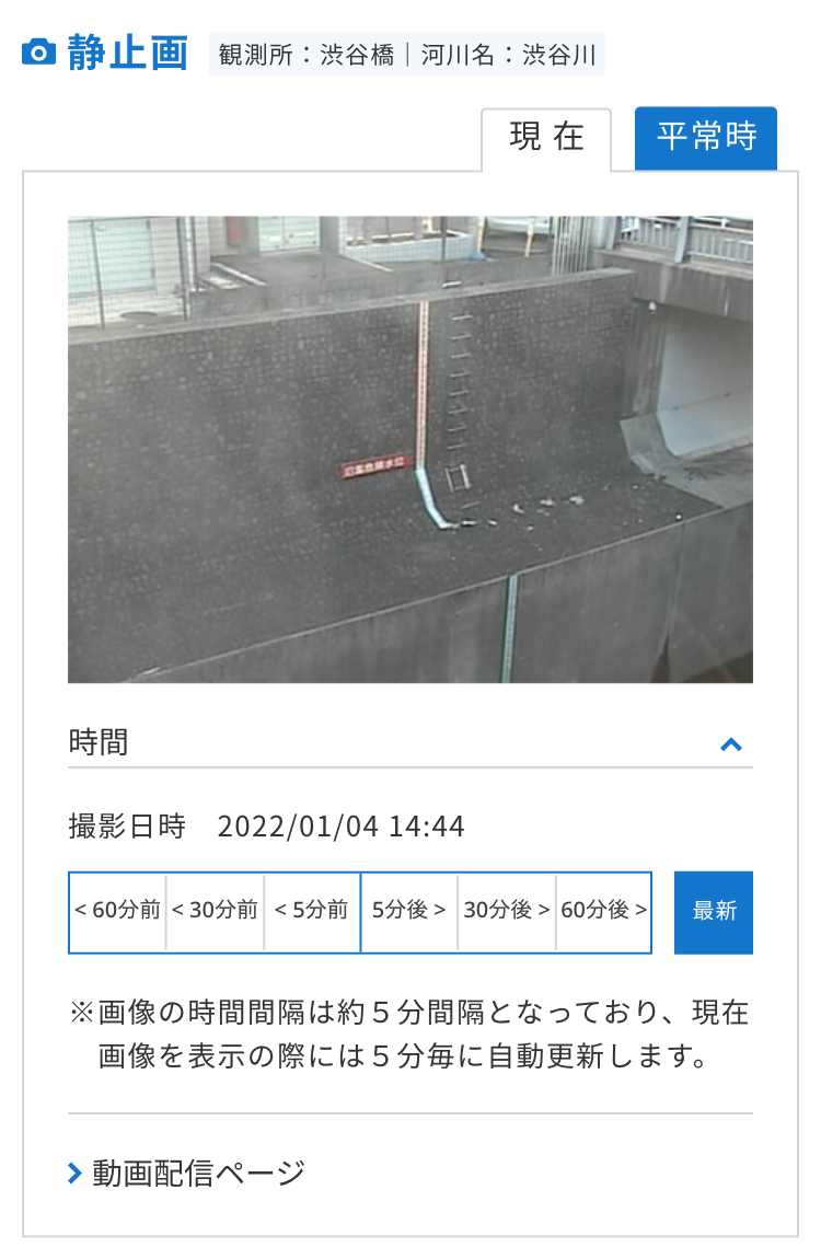東京都 水防災総合情報システムの静止画イメージ